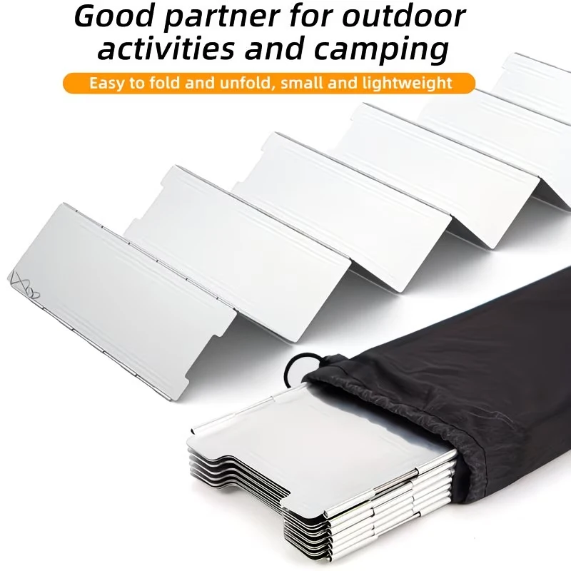 Camping Wind Blocker Camp Stove Windscreen,Foldable Aluminum Alloy 10 Plates Wind Shield for Camping, Picnic,Travel