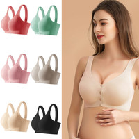 Women Front Open Button Breastfeeding Bra Comfortable Traceless And Anti Sagging Fixed Double Shoulder Strap Bra Women Bra