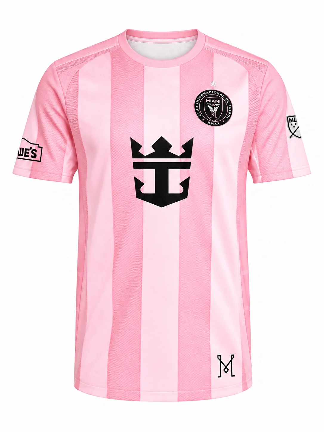 Inter Miami CF 26-27 Home Soccer Jersey Pink Striped Men Short Sleeve Crew Neck Football Shirt Match Training