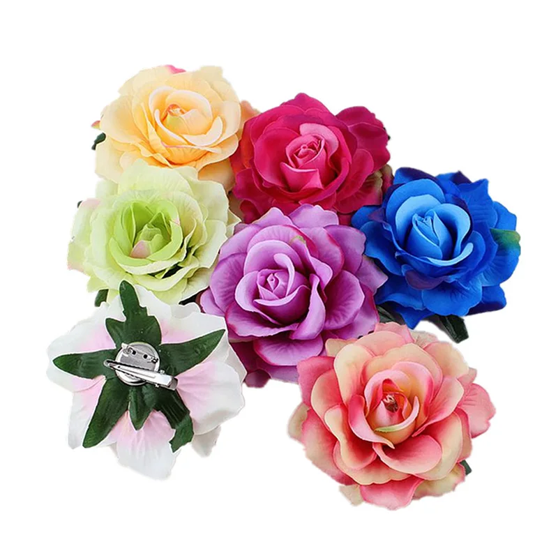 1PC Rose Flower Hairpin Brooch Headdress Hair Accessories For Bridal Bridesmaid Wedding Party Simulated Flower Hairclip Ornament