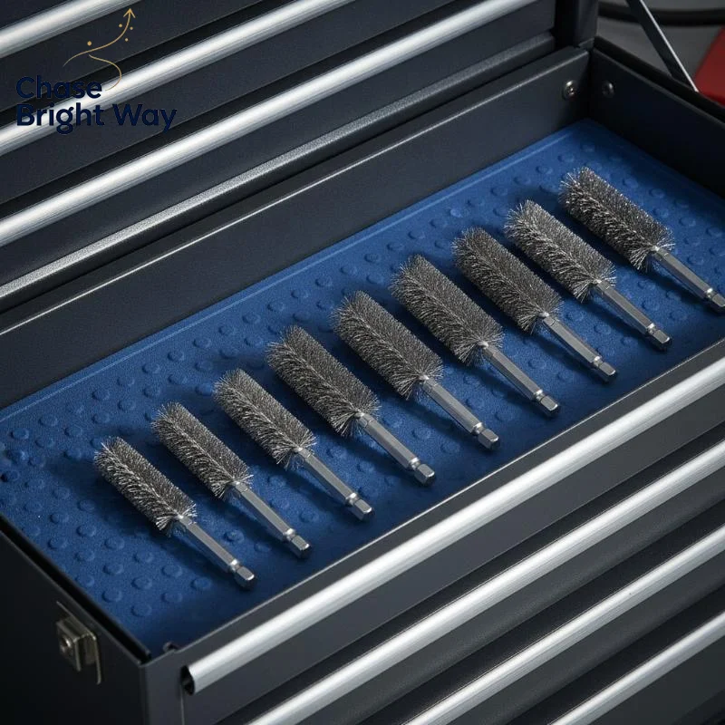 Coffee Maker Pipe Clean Stainless Steel Brush 6-14Pcs 8-19mm 1/4 Hex Wire Brushes for Limescale Removal