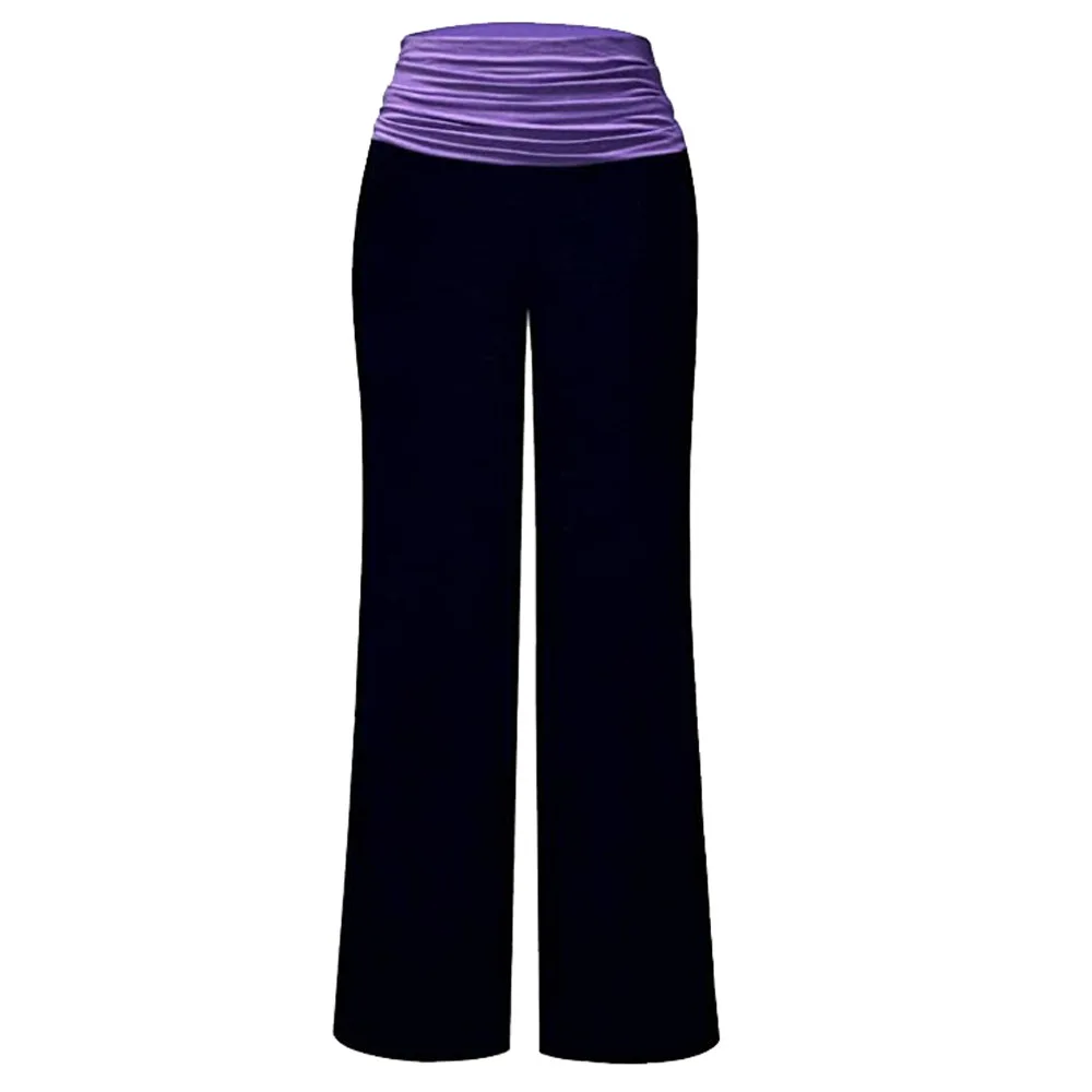 Autumn Winter new style women\'s milk silk splicing wide leg pants yoga pants women