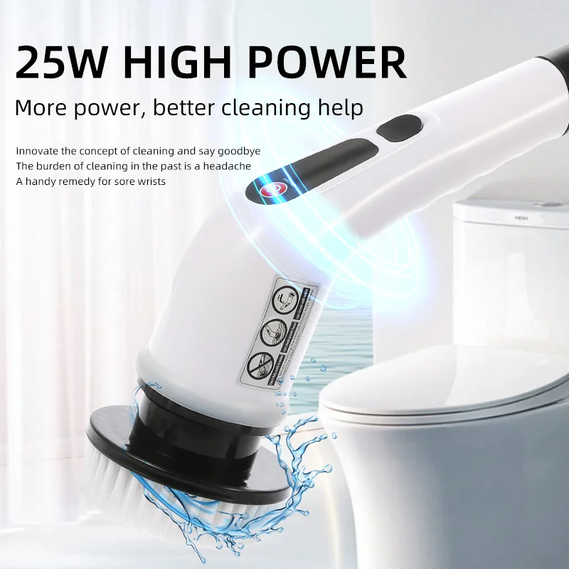 휴대용 전동 스핀 스크러버 주방 자동 브러쉬 충전식 핸드헬드 전동 청소 브러쉬