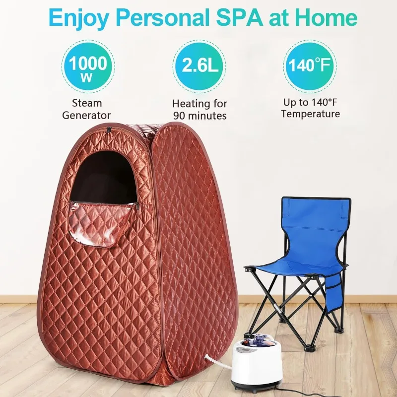 Portable Sauna for Home Full Body Personal Sauna Steam Sauna at Home Spa with 2.6L 1000W Steam Generator 90 Minute Timer