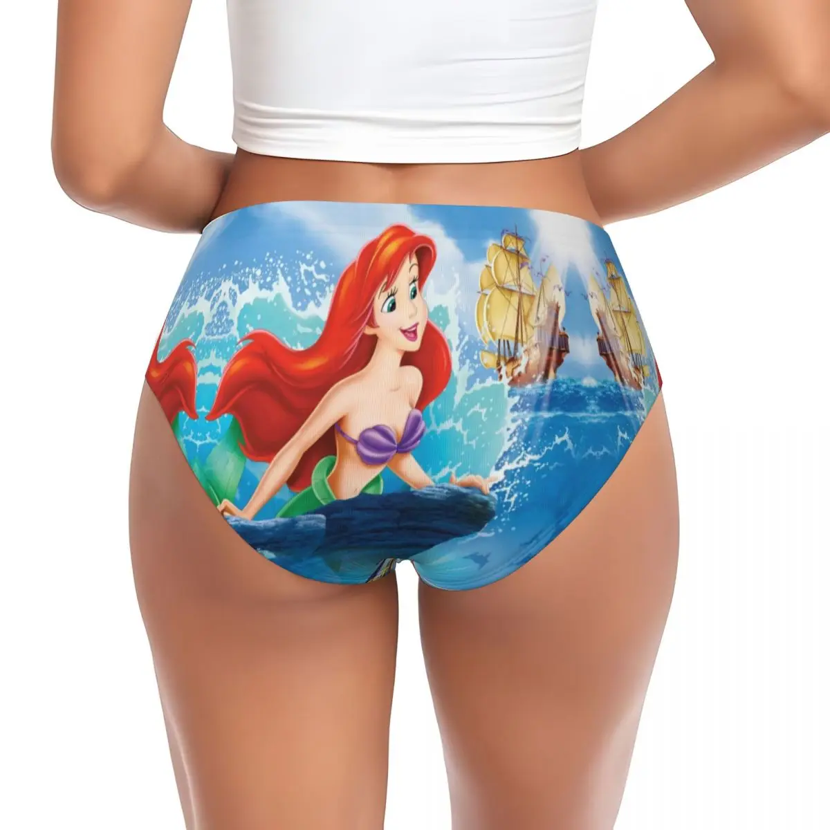 مخصص ليتل ميرميد ارييل كارتون سراويل قصيرة المرأة الراحة الملابس الداخلية