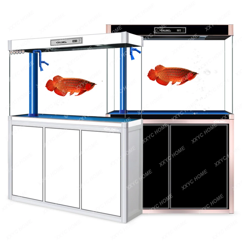 Small and Medium-Sized Fish Tank Aquarium Large Bottom Filter Living Room Home Super White Glass