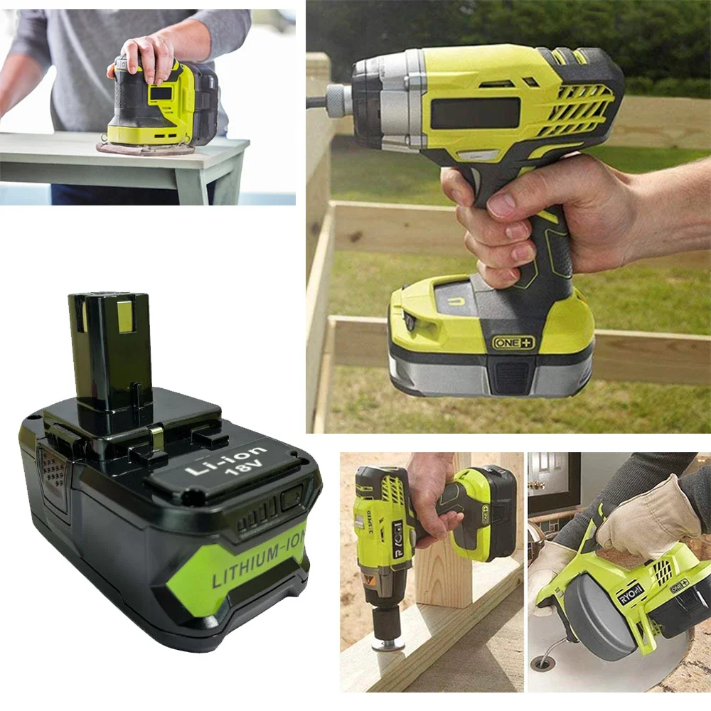 

For Ryobi P108 18V 6000mAh lithium-ion battery power tool P104 P107 RB18L50 RB18L20 P108