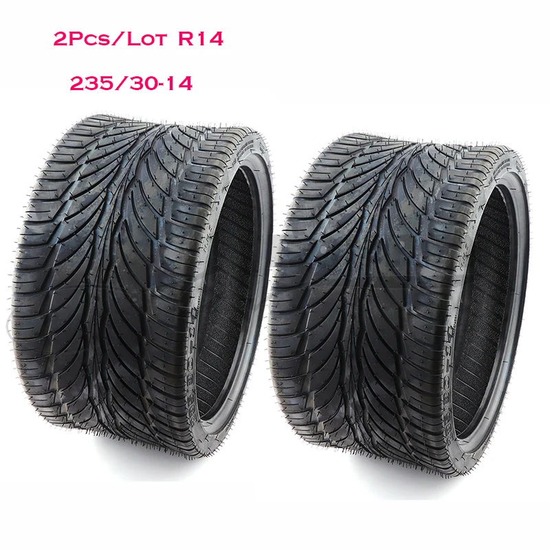 2Pcs/Lot  R14 Tubeless Tire Tyre 235/30-14  Flat Running rubber For 200cc 250ccATV QUAD Buggy