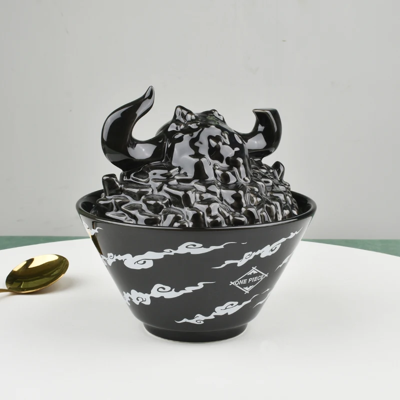One Piece The Island of Ghosts Decisive Instant Noodle Ceramics Bowl Anime Figure Large Capacity Luffy Fifth Gear Battle Kaidou image 3