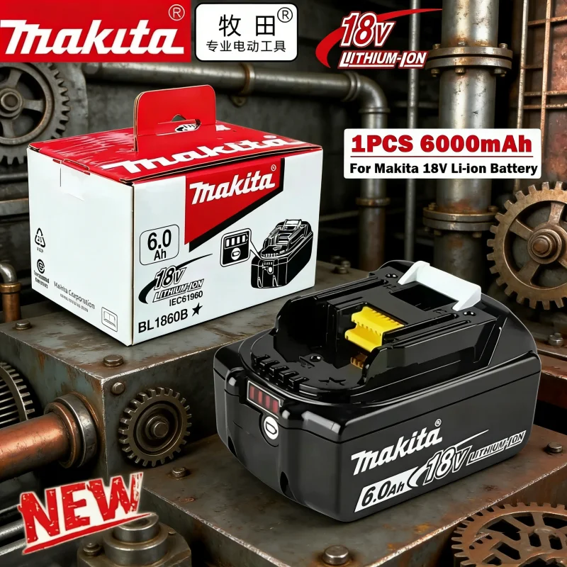 

Оригинальный литиевый аккумулятор 18В 6Ач для Makita, замена для моделей BL1830B, BL1850B, BL1850, BL1840, BL1860, BL1815