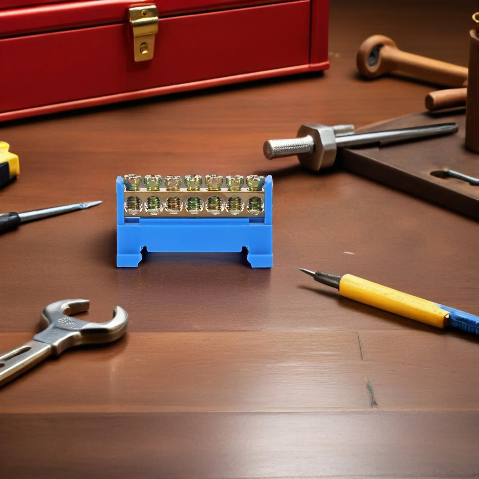 Copper Grounding Bus Bar 8 Pack 7 or 10 Hole Terminal Blocks for Electrical Wiring Organization