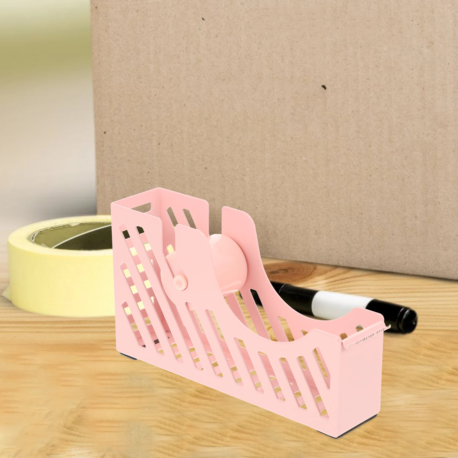 Tape Dispenser Holder Office Stationery Mini Desk Edge Safe Use Material Practical Function Student Craft