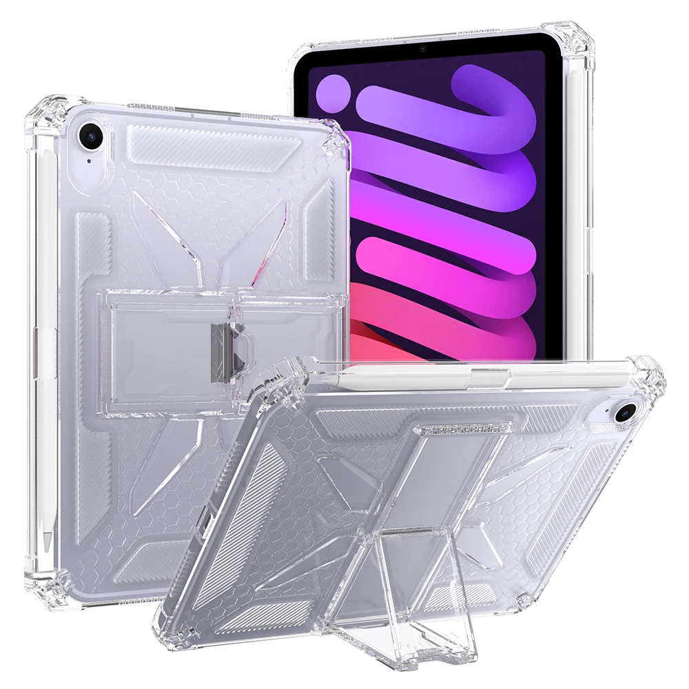 

Clear Case For iPad Air 11 (2025) / (2024) / Air (2022) / (2020) / Pro 11-inch (2018) Kickstand Shockproof TPU + PC Tabl