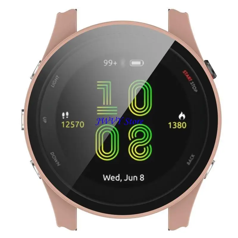 

573A For GarminForerunner 255 Watch Cover Housing Tempered Film Protector for Shell f