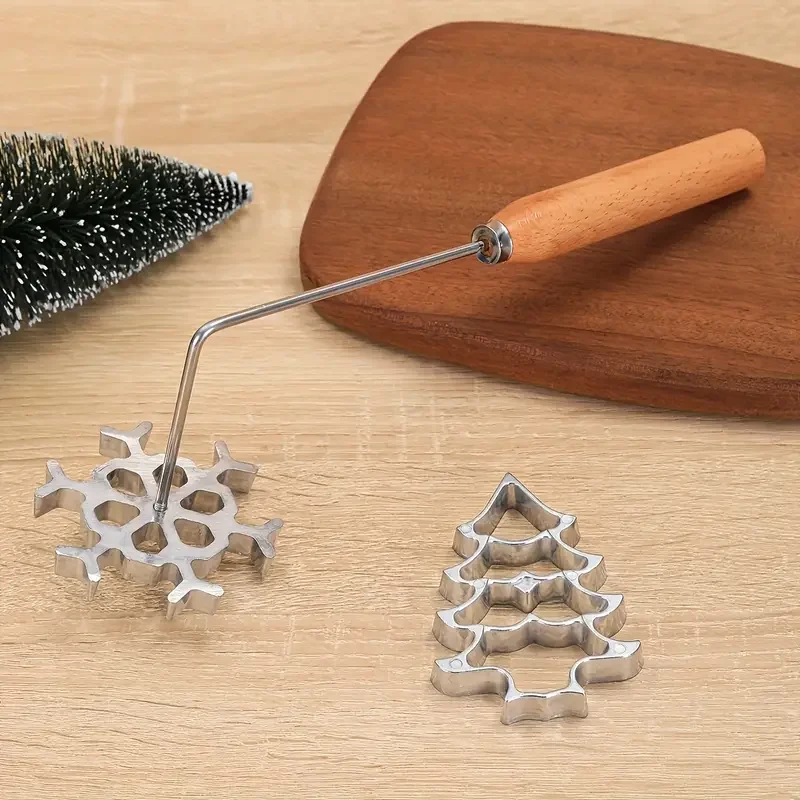 Dumpling de aceite de Navidad, molde creativo hueco de aleación de aluminio para freidora, pasteles de camarones y aperitivos, herramienta de cocina para hornear