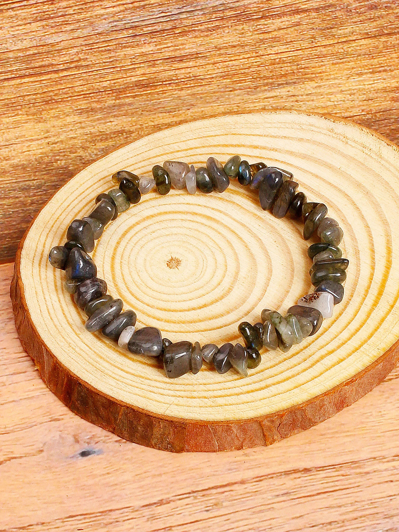 Reiki Labradorite Stone Beaded Bracelet Enhances Intuition Protection Spiritual Awakening Genuine Crushed Irregular Bead Jewelry