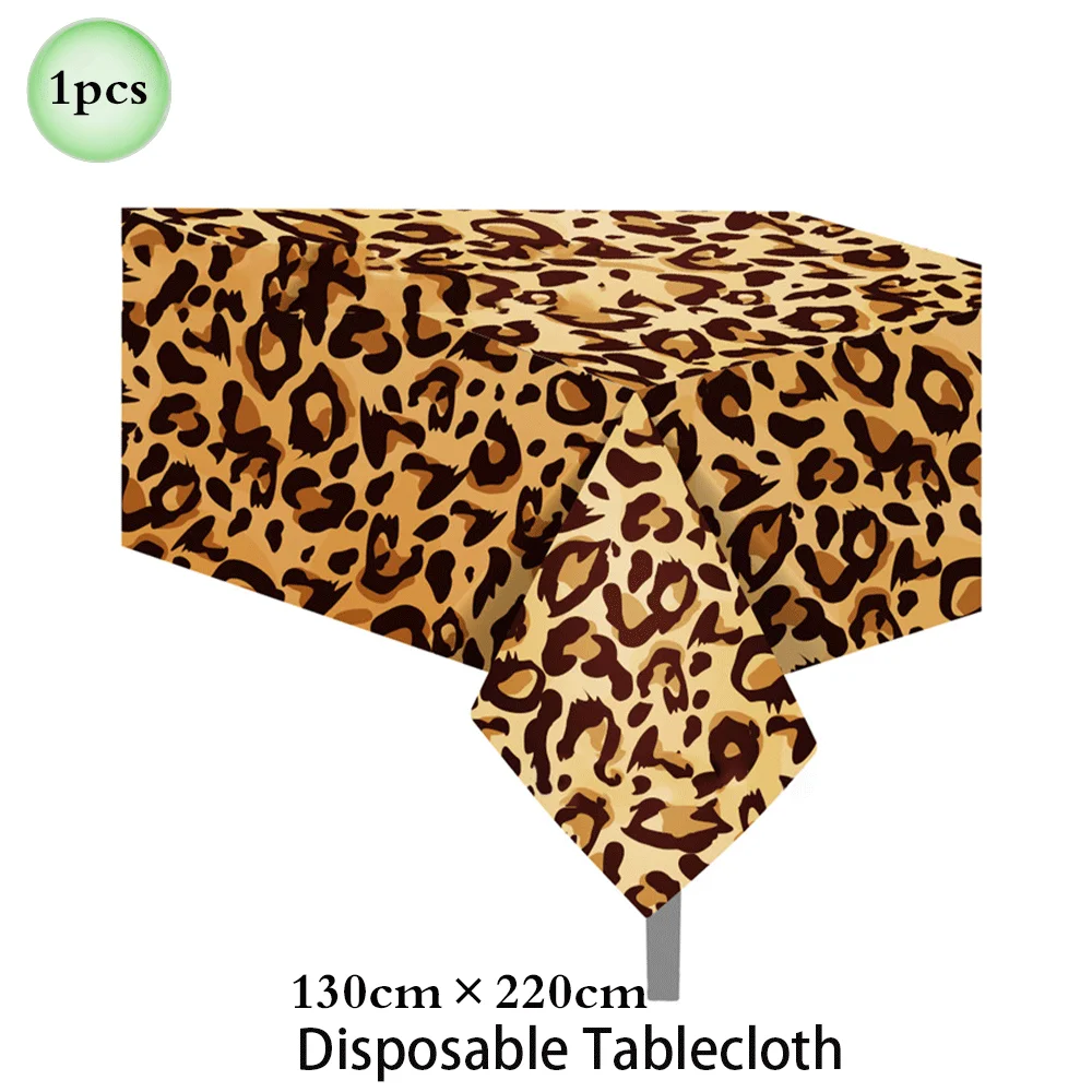 1 Satz Wald Tier Leopard Tiger Druck Platte Tischdecke Servietten Wald Banner Dschungel Safari wild eine Geburtstags feier Dekoration – Detail 21