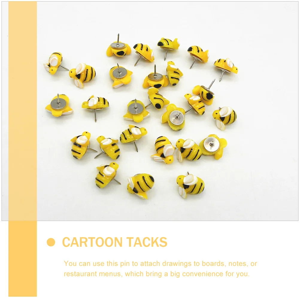 

30 Pcs Tack Bee Pushpin Decoration Desktop Decorations Decorative Thumb Tacks Pins