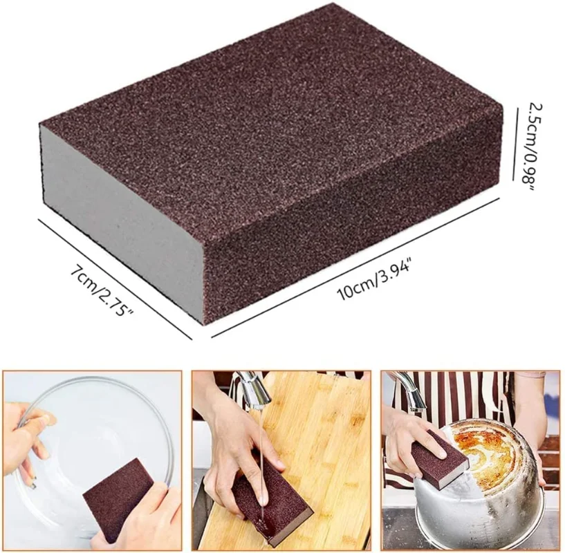 10/1Pcs Strong Sponge Eraser Carborundum Removing Rust Cleaning Brush Descaling Clean Rub for Cooktop Pot Kitchen Sponge