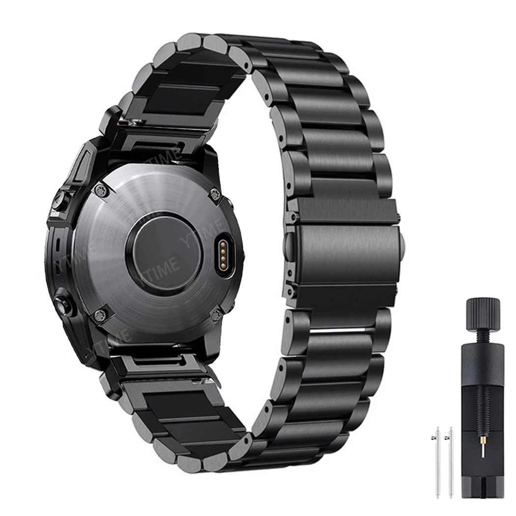 

Металлический браслет для Garmin Instinct 2, ремешок из нержавеющей стали для наручных часов Garmin Fenix 7 7X 6X 6 Pro 5X 5 3HR, 22 26 мм