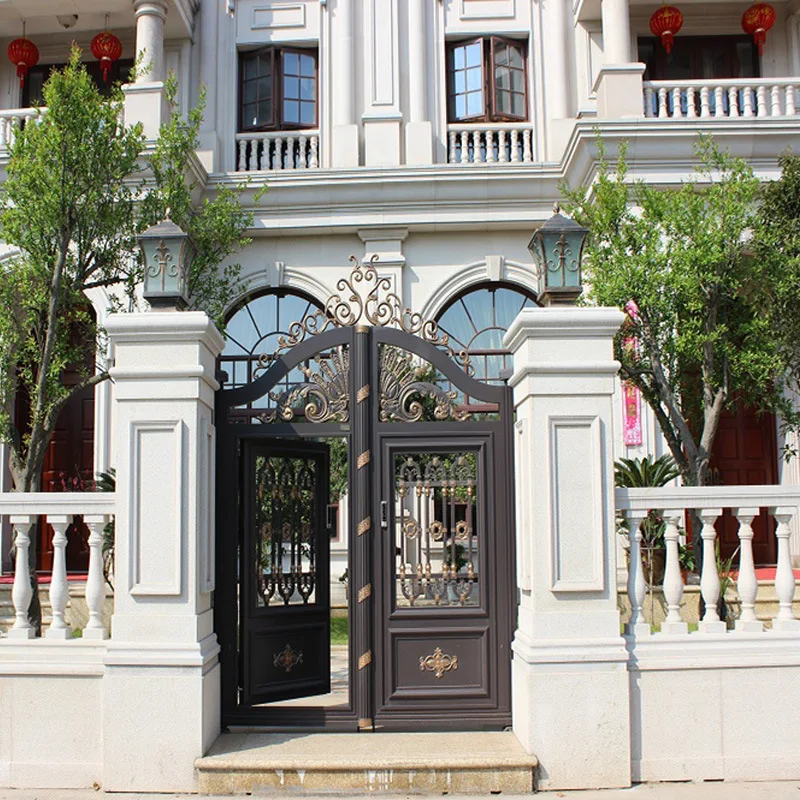 Wrought Iron Main Gate Home Garden Aluminum Driveway Gates Metal Steel Gate Design