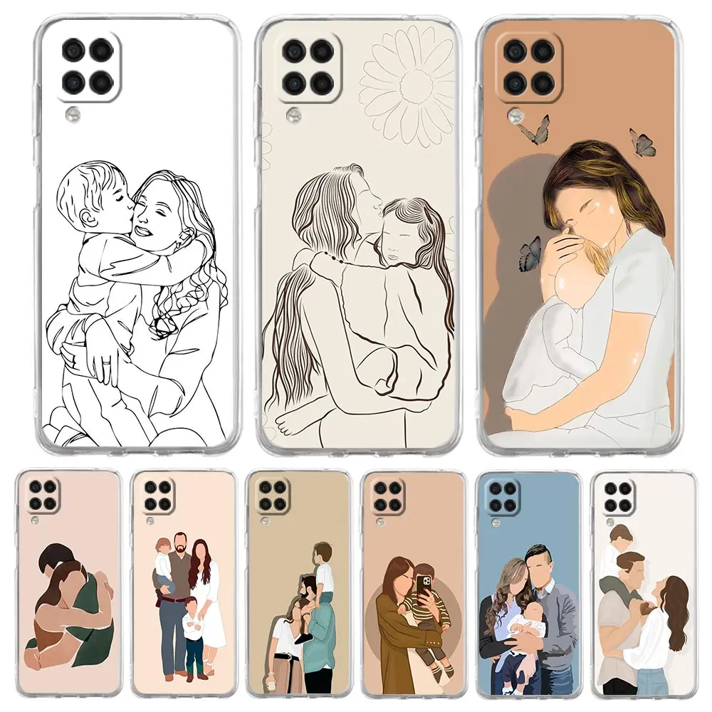 Baby Girl Mom Family Phone Case For Samsung Galaxy A13 A33 A73 A53 A23 A51 A71 A21S A12 A31 A41 A05s A03S A15 A25 A32 5G Cover