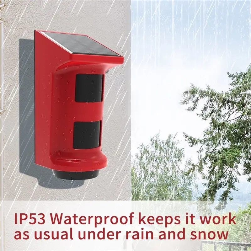 24-hour delivery Outdoor PIR Motion Detector Solar Powered Infrared Alarm-110Db Waterproof Anti-Theft System Kit With Human