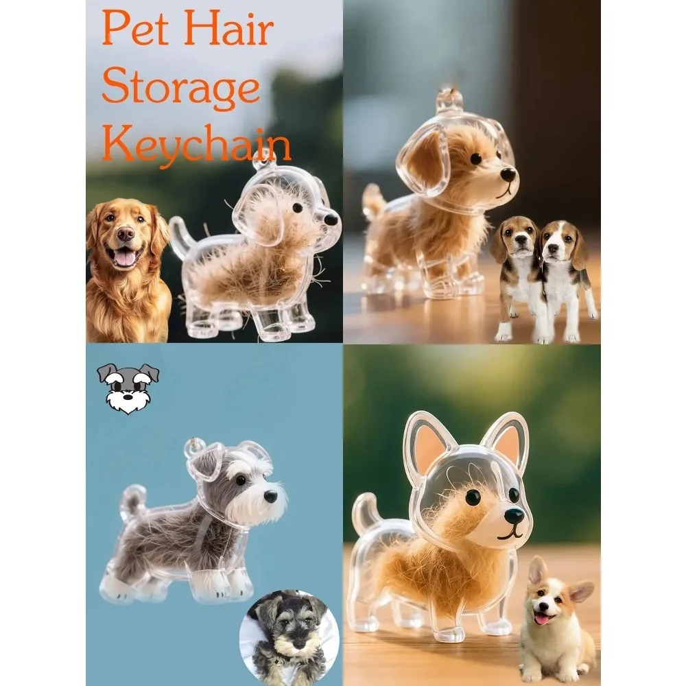 1Pc Pet Hair Storage Breed Design Keychain Multifunctional Memorial Pendant Collectible Keepsake for Pet Owners