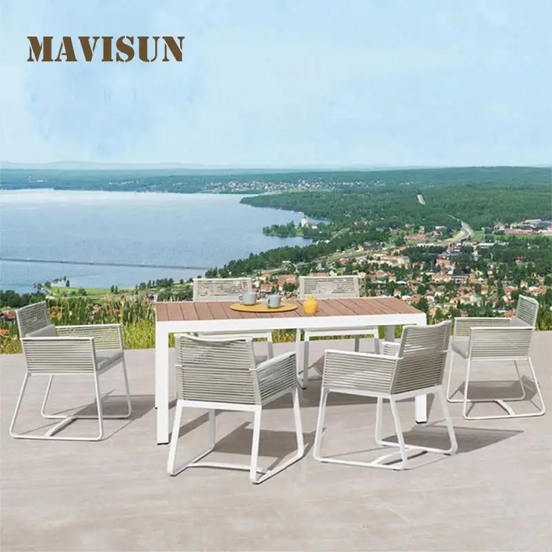 Rattan Chair Dining Table For Outdoor Balcony Courtyard Villa Rainproof Sunscreen Furniture Leisure Table And Chair Combination