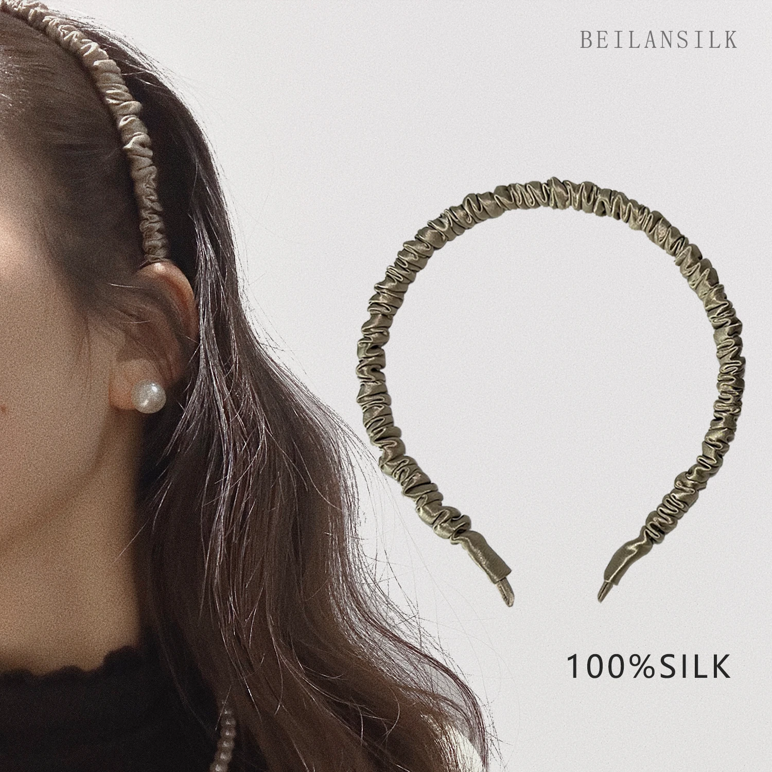 Bandeau en soie 1 cm en soie de mûrier 100 %