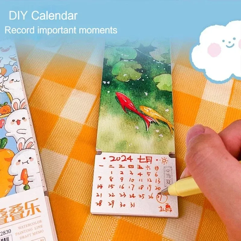 Children Watercolor Bookmark Artists Student Coloring And Drawing Book Chinese Style Cute Pets Kid Diy Water Color Coloring Book