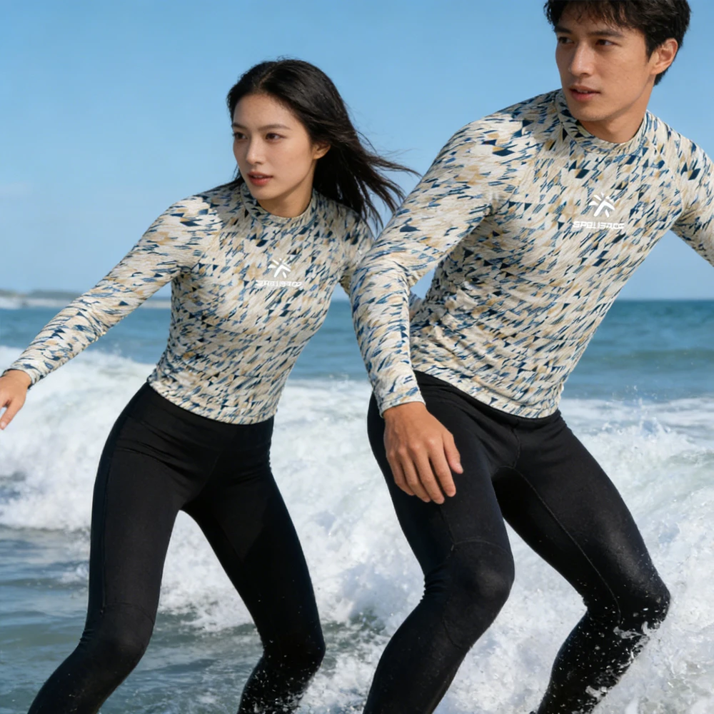

Long Sleeve Men's and Women's Surfing Clothing Rash Guard Lightweight Surf Clothes UPF50+ Luxe Beach Swimsuit for Water Sport