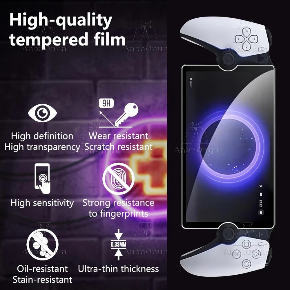 2 Pack PS Portal HD Screen Protector Glass 9H Hardness Anti-Scratch Anti-Fingerprint Bubble-Free 2.5D Curved Edge Tempered Film