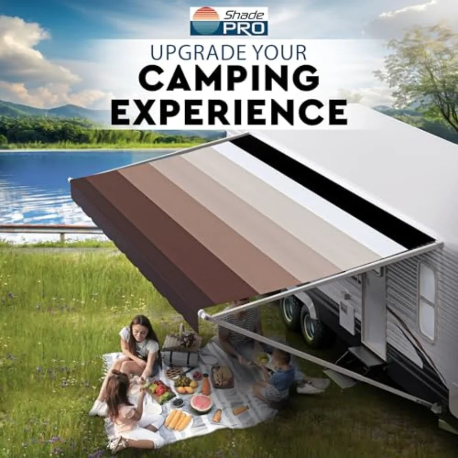 ShadePro - استبدال قماش المظلة RV - فينيل عالي التحمل مقاوم للعوامل الجوية - مظلة خارجية عالمية لمقطورة التخييم والمحرك #5