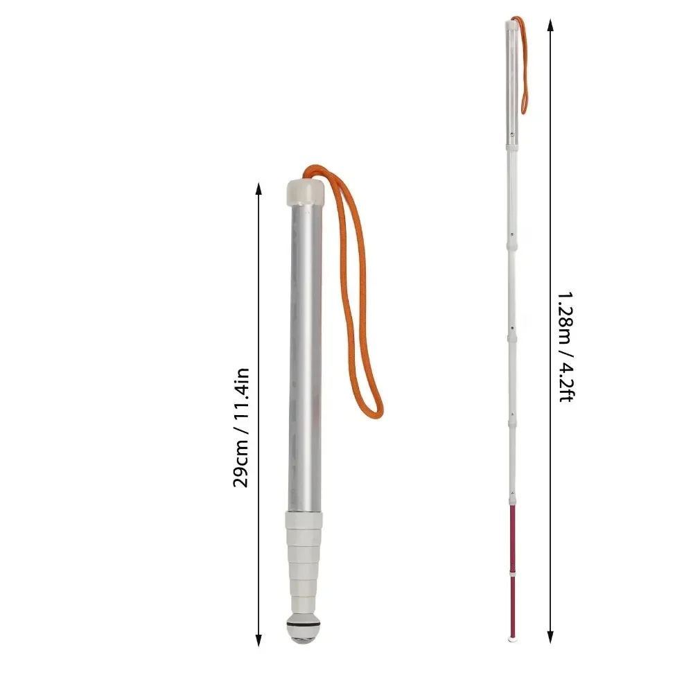 Foldable Blind Walking Cane Blind Cane Reflective Titanium Alloy Easy Grip Lightweight Sturdy for Elderly Vision Impaired People
