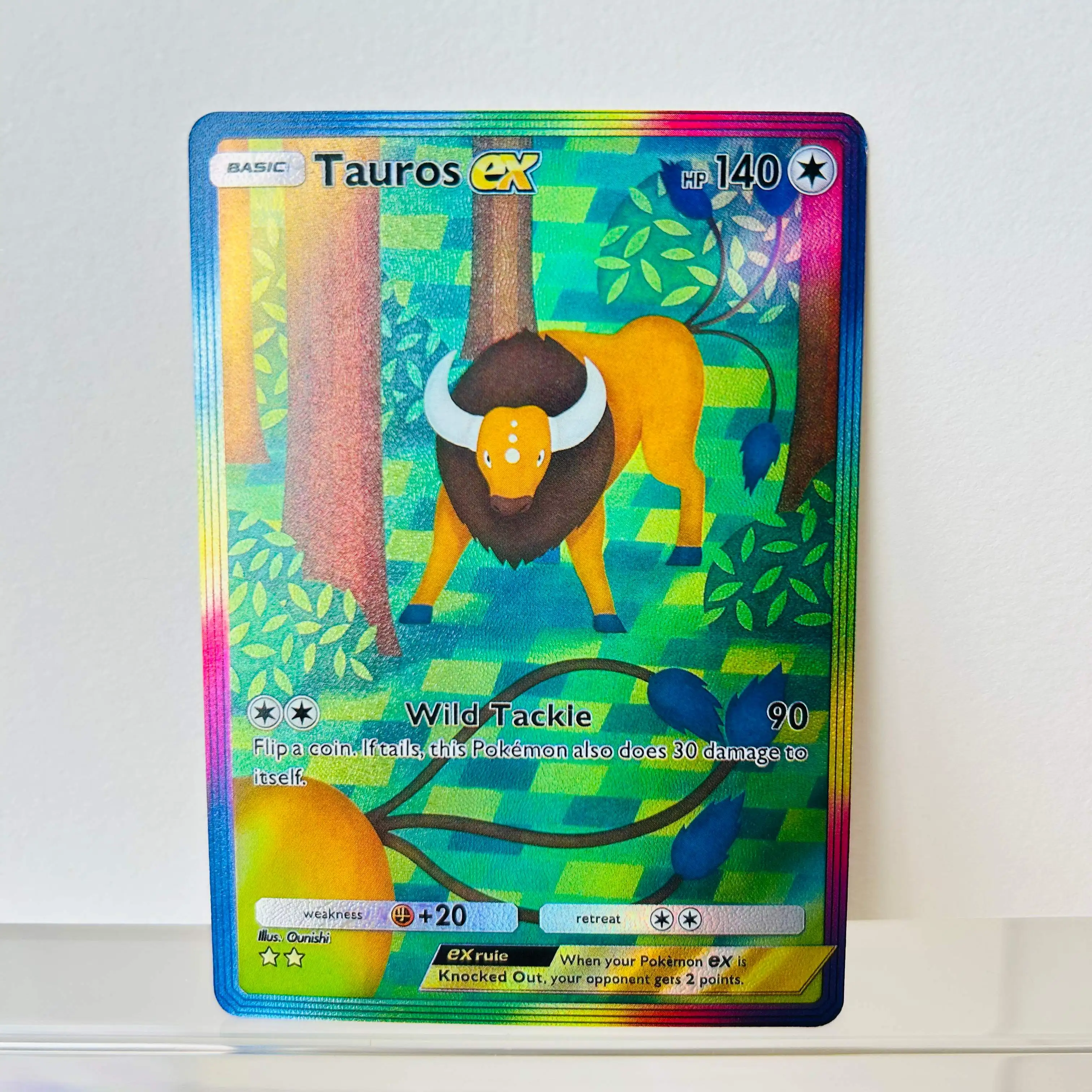 Pokémon Rapidash ex English Card Rainbow Holographic Foil Texture DIY Premium Anime Collection Card view 5