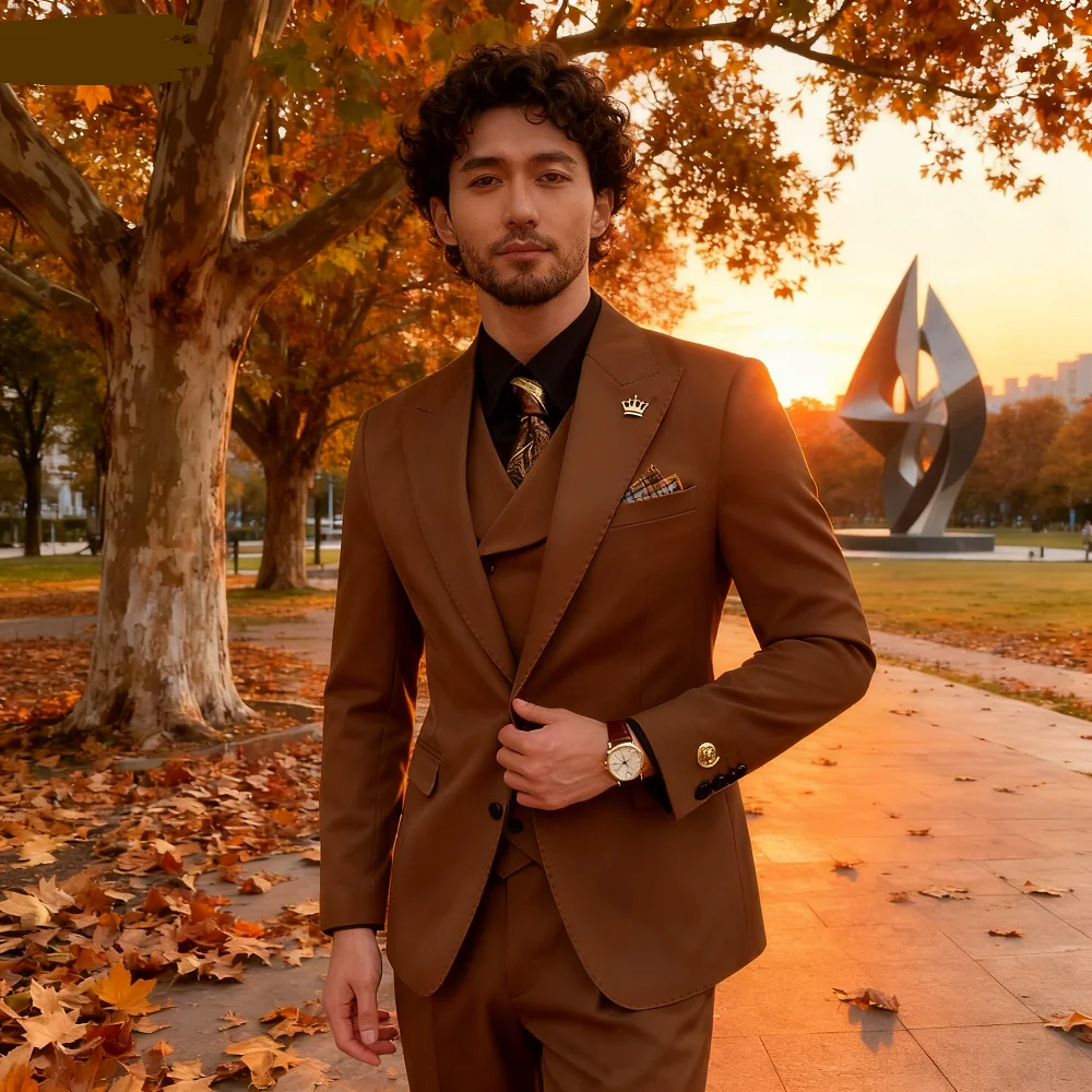 

Men's Wedding Tuxedo 2025 Best Selling Peak Lapel Single Breasted Formal Smoking Suit for Groomsmen Dance Ball