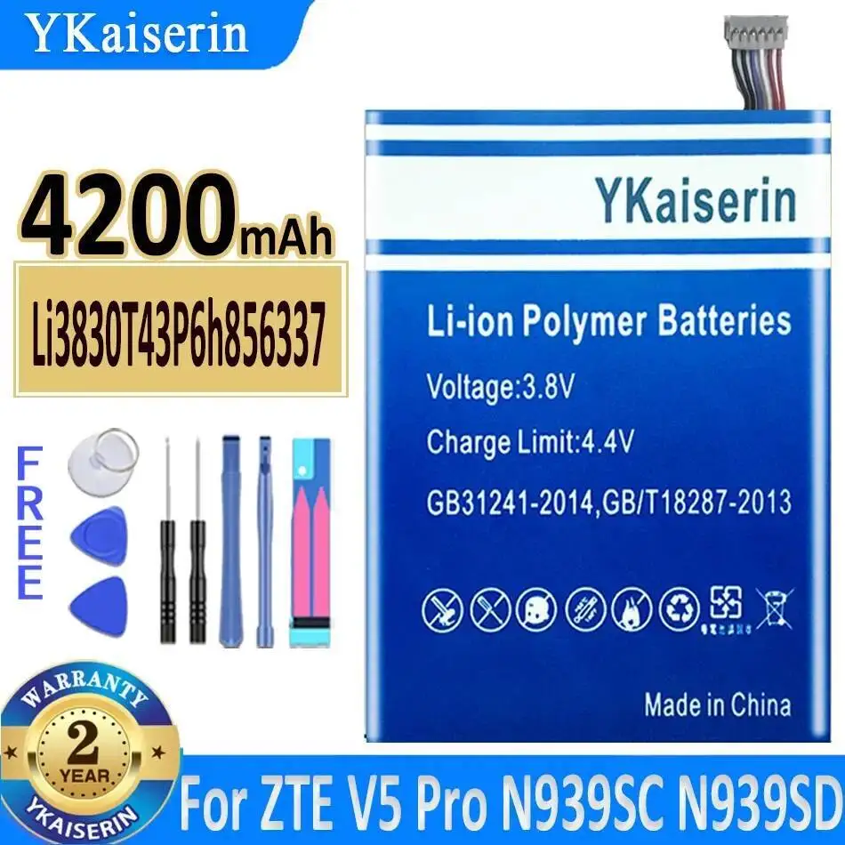 

Аккумулятор мобильного телефона Li3830t43p6h856337 4200 мАч для Zte Blade X9 G719C N939st Qingyang 3 S6 Lux Q7-C V5 Pro N939SC N939SD