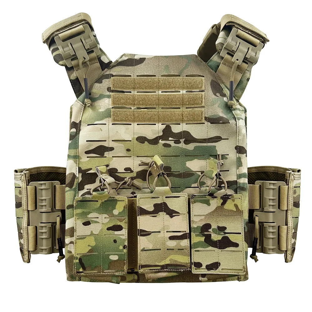 UNIONTAC 1000D Nylon tactical vest suit laser cutting modular quick  release  vest with triple high quality pouch