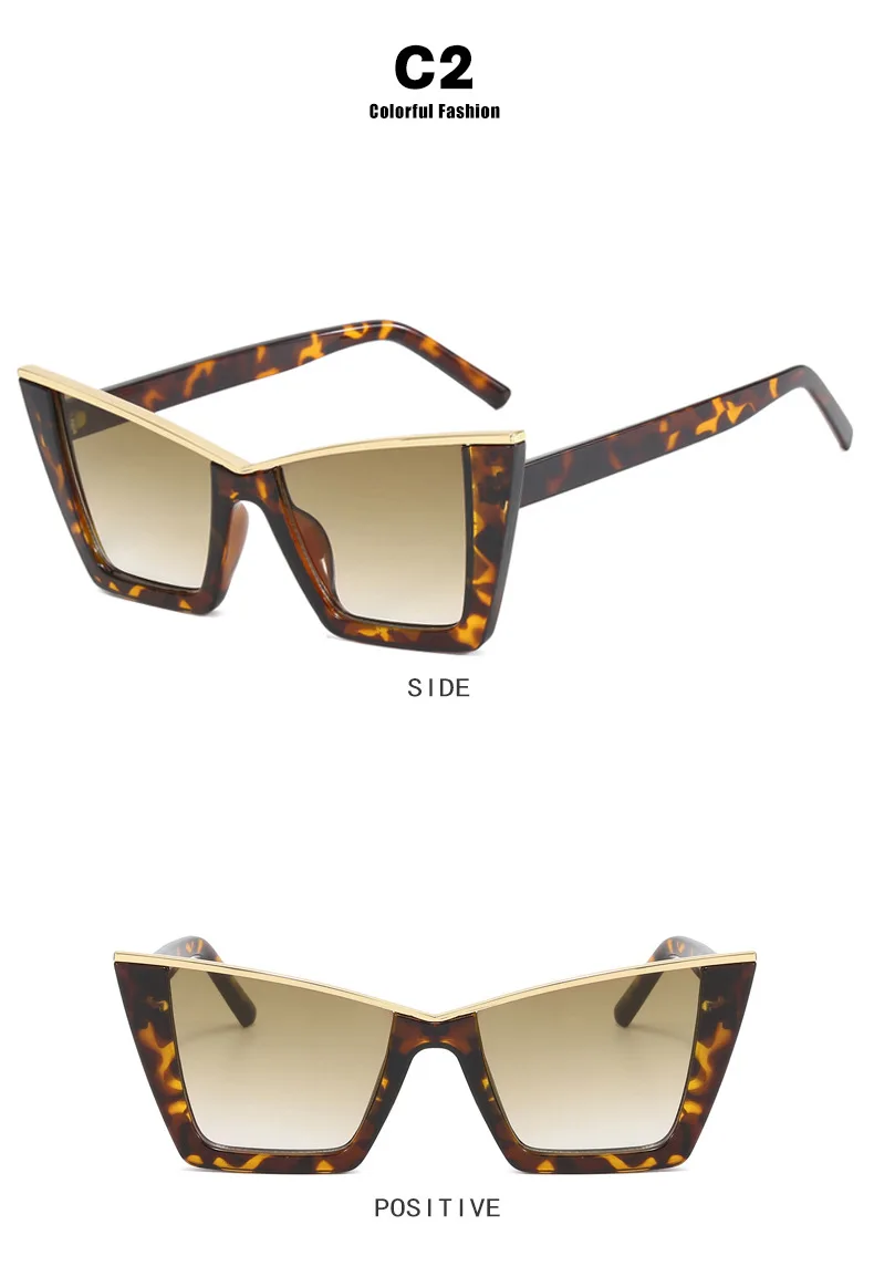 Vintage Oversized Cat-Eye-Sonnenbrille für Damen, Luxusmarken-Designerbrille, Sommer-Reise-Fotografie-Sonnenbrille, Herren, UV400 – Detail 8