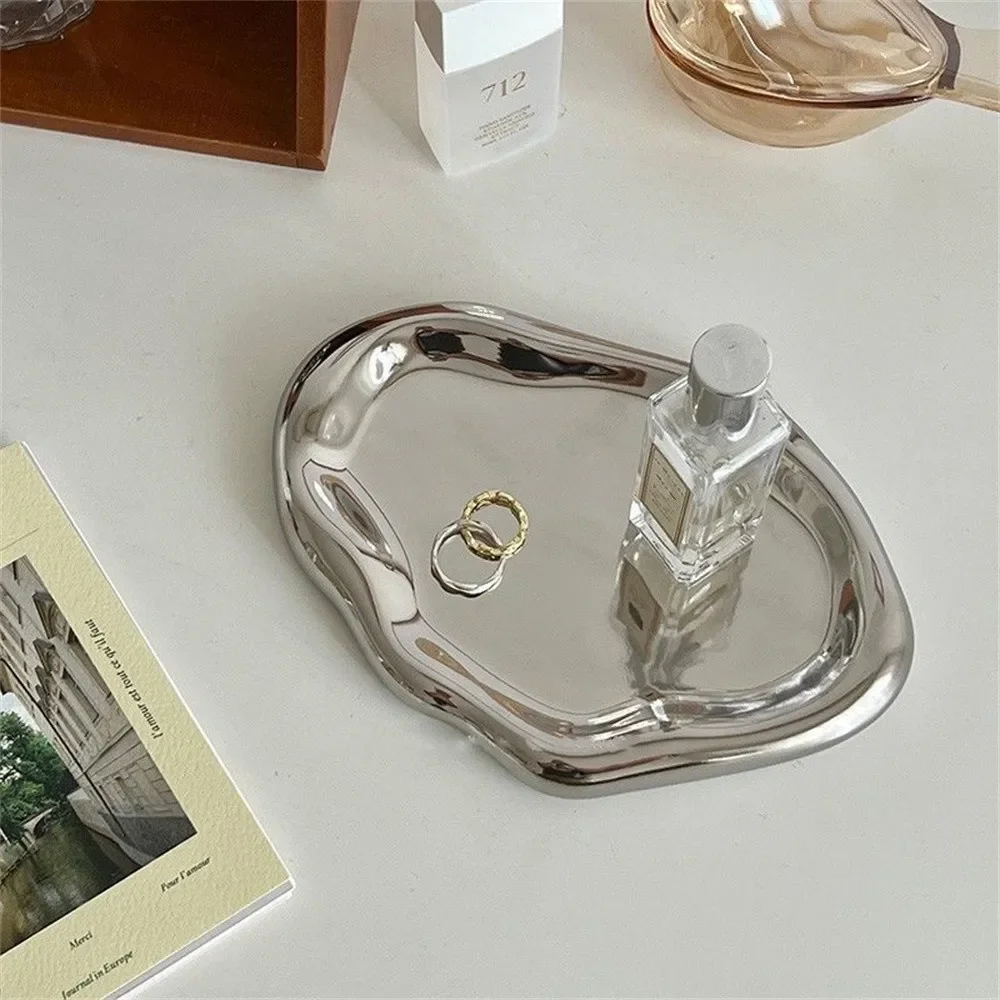 Light Luxury Ceramic Jewelry Storage Disk Jewelry Display Shelf Aroma Candle Tray Photography Props Home Decoration