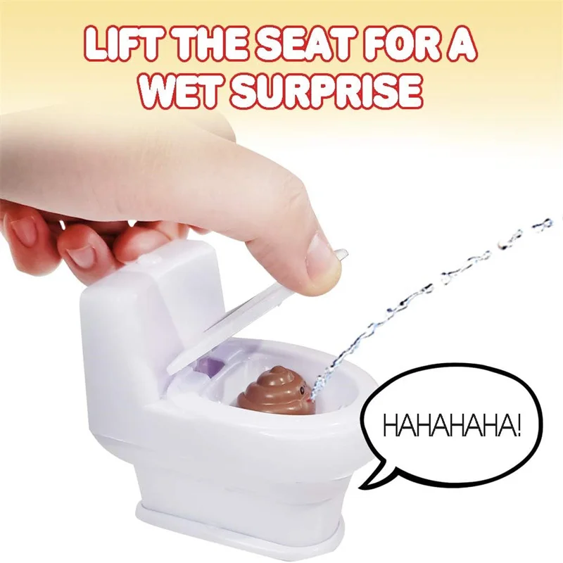 Prank Squirt Toilet Mini Funny Squirt Water Toliet with 3D Poop Funny Joke Gag Secret Squirting Toilet Toy for Boys and Girls