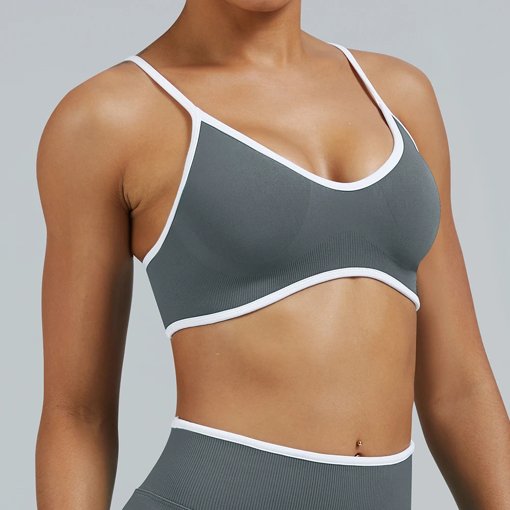 حمالة صدر رياضية للنساء بدون خياطة، دعم عالي، ملابس رياضية مفتوحة من الخلف، ملابس لياقة بدنية، ملابس داخلية لممارسة اليوجا #4