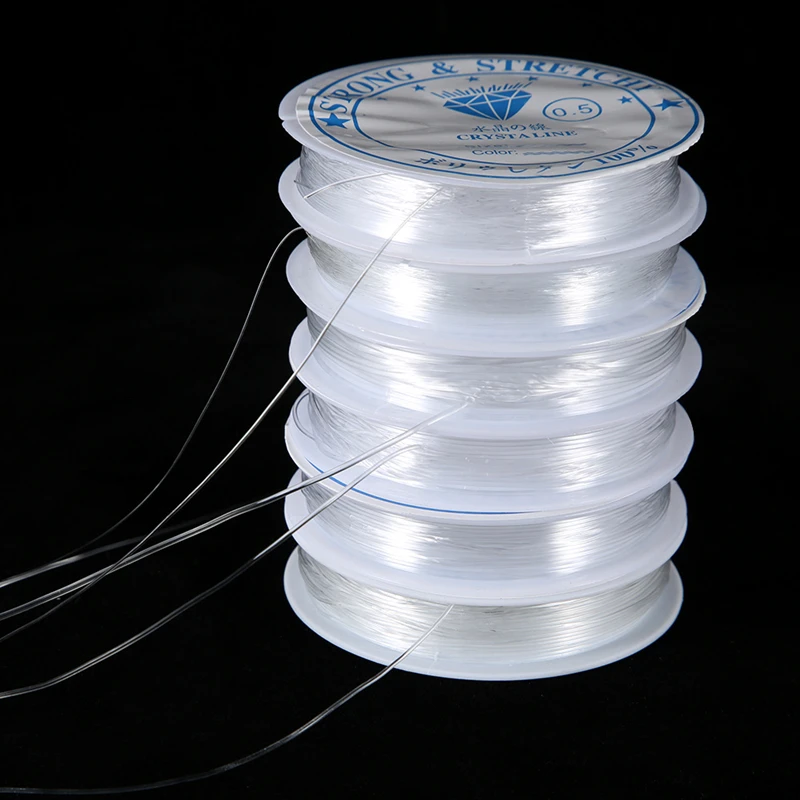 

0.4/0.5/0.6/0.7/0.8/1mm Transparent Elastic Rope Round Crystal Line Rubber Cord For Jewelry Making Supplies DIY Beading Bracelet