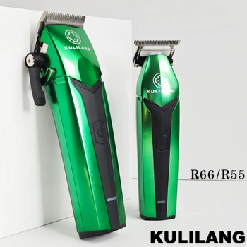 Kulilang Madeshow R66 R55 Groene Professiona Elektrische Tondeuse Poeder Metallurgie Stalen Mes 7200Rpm Trimmer Voor Man Barbes