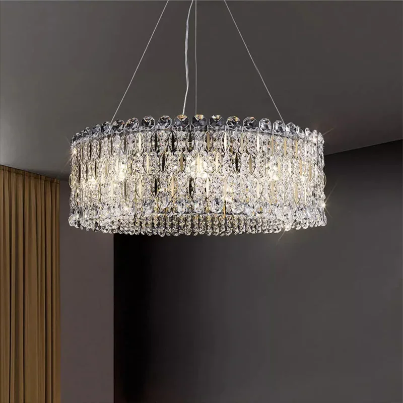 Chandelier K9 Crystal Ceiling Lamps Decoration Maison Light Source Postmodern Design Lustres Salon American Style Luxury