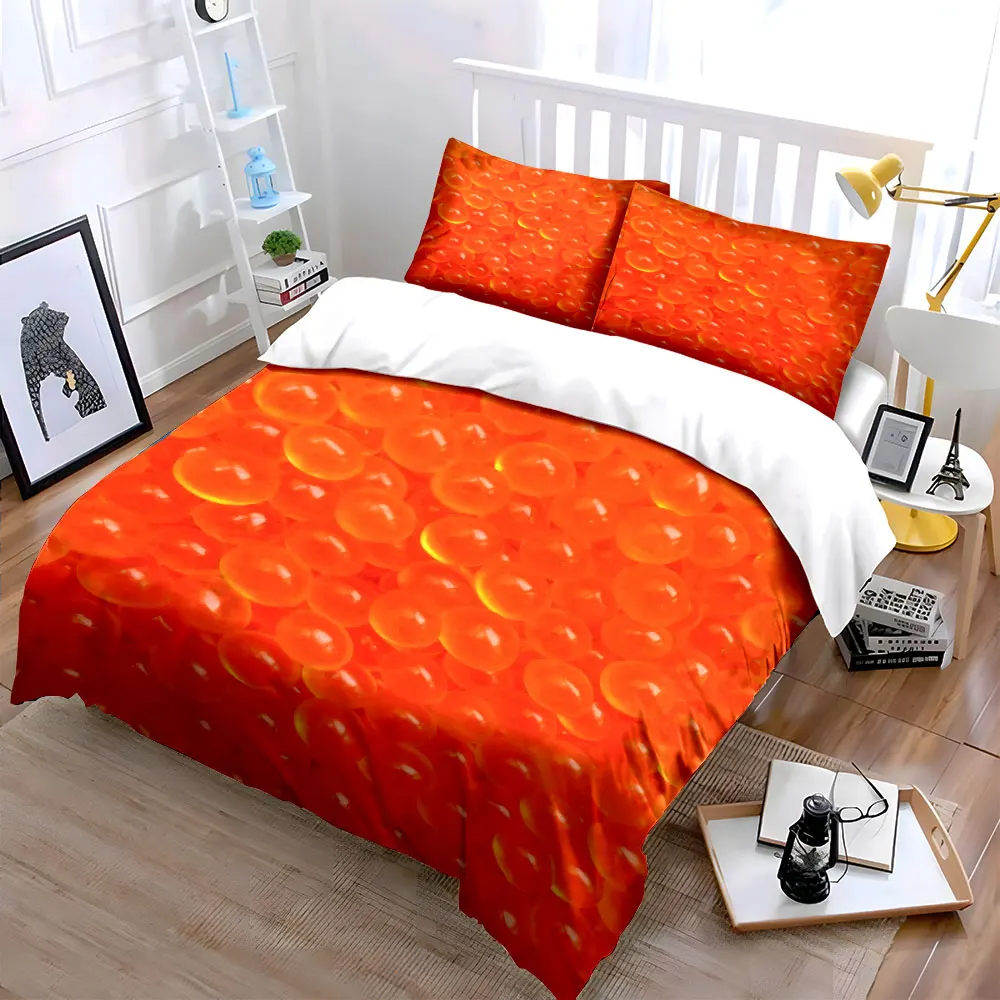 Orange Gel Balls Set. Multiple sizes kid's and adults' bedroom Exquisite 3PC bedding set, gift