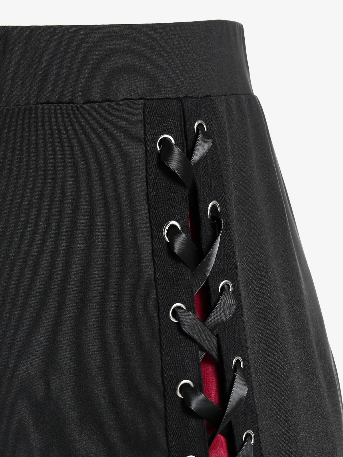 

Готическая юбка трапециевидной формы на шнуровке для женщин Y2K Godet Hem, женские юбки длиной до пола, осень 2023, модный тренд