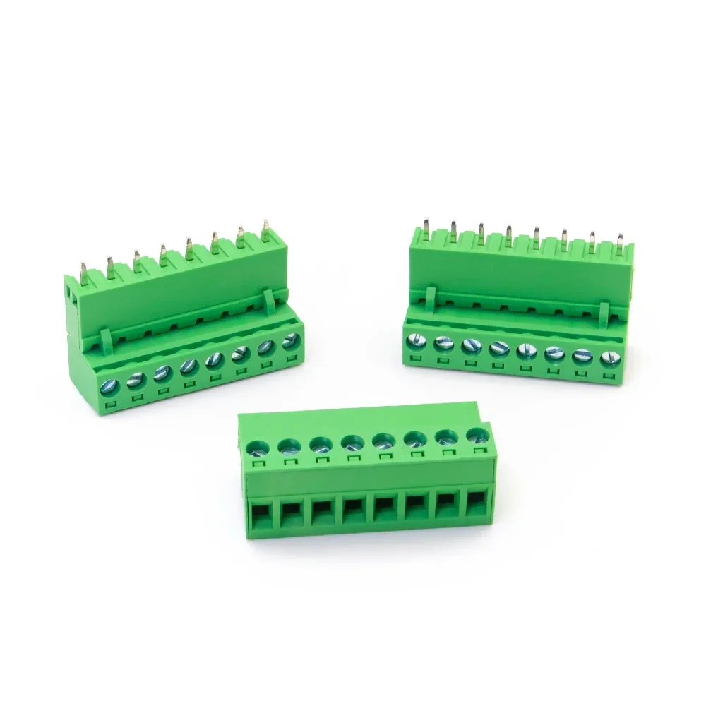 10Sets 2EDGK 5.08mm PlUG-IN Terminal Blocks Screw Type PCB Connector Right Angle Plug Pin Header Socket 8P