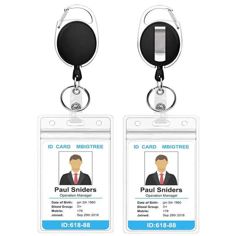 Egg Shaped Badge Reel Keychain Pass Work Card Holder Retractable Working Permit Case Cover with Keyring Clip Anti-lost ID Tag